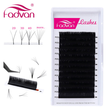 Fadvan Easy Fan Lashes Extension DIY 2d/3d/4d/10d Faux Mink Blooming Eye Lash Extensions 0.05/0.07/0.10 Makeup Lashes