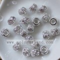 Disco distanziale metallo 8MM perline cristallo di Rocca all'ingrosso perline Charms