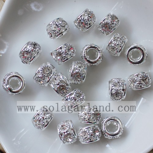 8MM μεταλλικό αποστάτη Disco χάντρες Rhinestone κρυστάλλου γοητεύει χάντρες χύμα