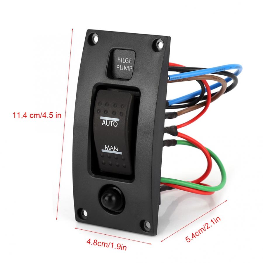 button switch ON-OFF-ON Deluxe LED Rocker Bilge Pump Switch Panel & Circuit Breaker car switch relay