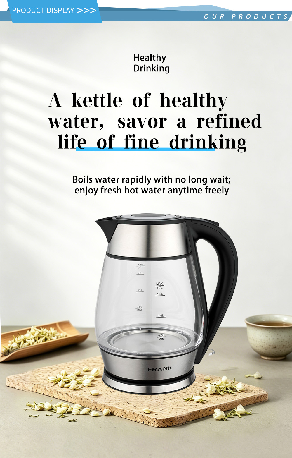 Glass Kettle FK-1703-1 1