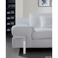 Moderno Couch de couro com pernas cromadas