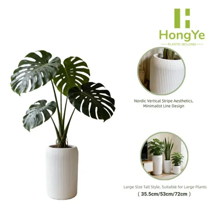Nordic style vertical striped flower pot