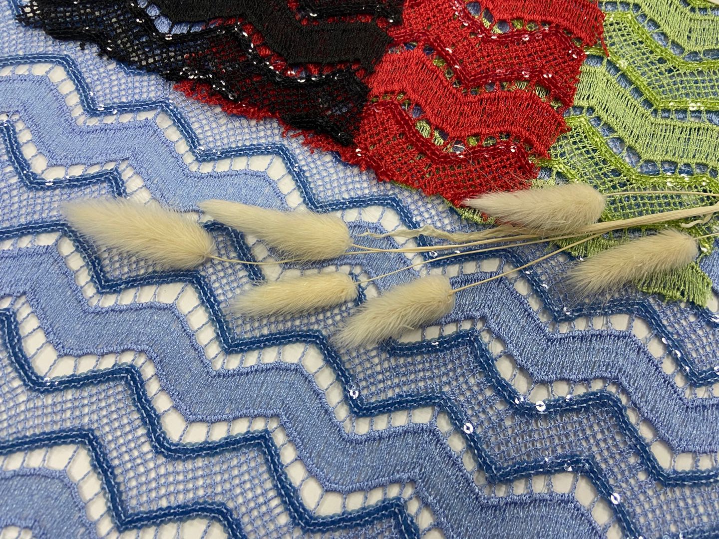 Optical Style Sequin Embroidery Fabrics