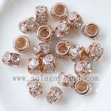 Disco distanziale metallo 8MM perline cristallo di Rocca all'ingrosso perline Charms