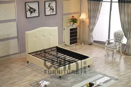 cheap white leather bedroom double bed