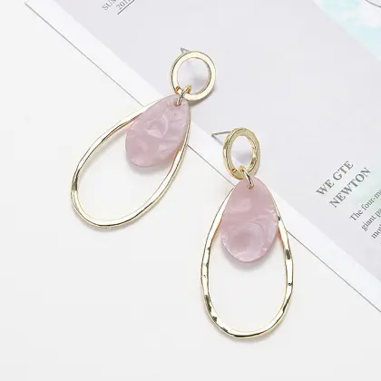 Geometric drop shaped earrings pendant acrylic plate alloy women's gold earrings earrings jewelry gifts