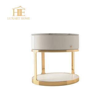 Modern Luxury Nightstand with Luminescent White Finish for Bedroom