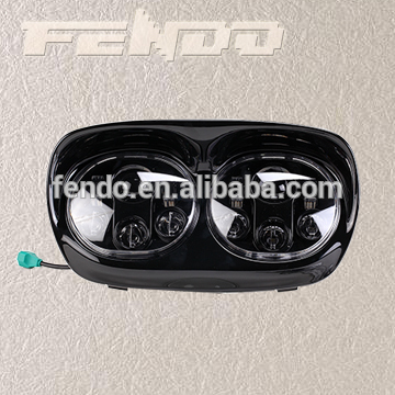 High Brightness PC Double Round Motorcycle Harley Jeep LED Headlight High/Low Beam Lamp