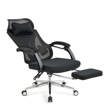 Mesh Executive Office Chair: Adjustable Ergonomic Recliner with Footrest and Headrest