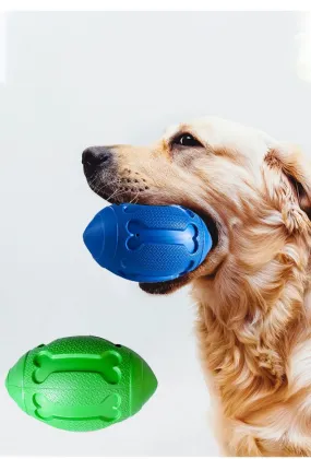 Dog Rugby Chew Toy - Tough Teeth Grinding Ball