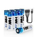 باتری لیتیومی قابل شارژ USB-C 8PCS 1.5V AA 3600mWh