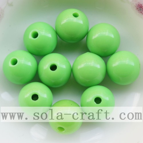 Variedad de abalorios espaciadores lisos redondos acrílicos opacos sólidos de 12 MM para joyería DIY