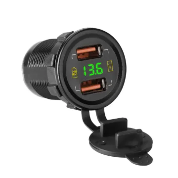 Professional Digital Voltmeter Fast Car Qc 3.0 Usb Charger Socket For Bus