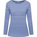 Kvinders langærmet stribede t-shirt toppe slanke fit bluser