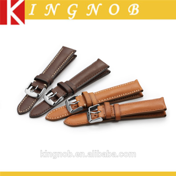 18 19 20 21 22 mm Stainless Steel Silver Pin Buckle Calf Leather Watch Band Strap