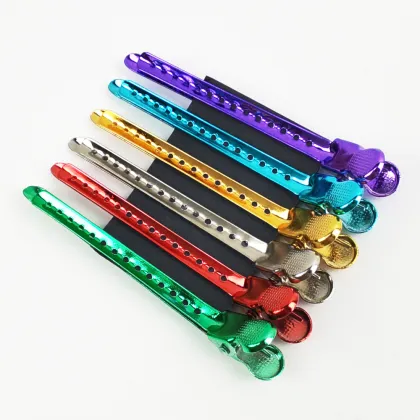 Luxury Pom Pom Rhinestone Metal Hair Snap Clips - Curly Blonde Brand Hair Accessories Set