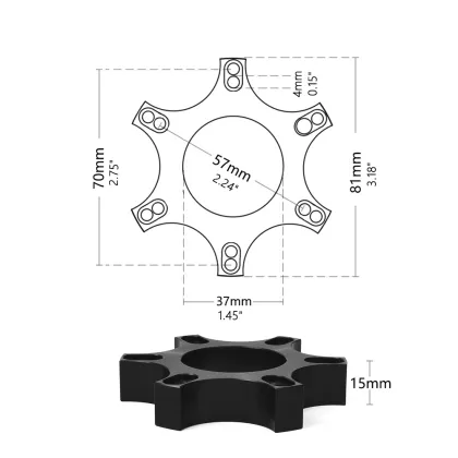 Aluminum 70MM Wheel Spacers Adapter Plate Ring for Thrustmaster T300RS Upgrade
