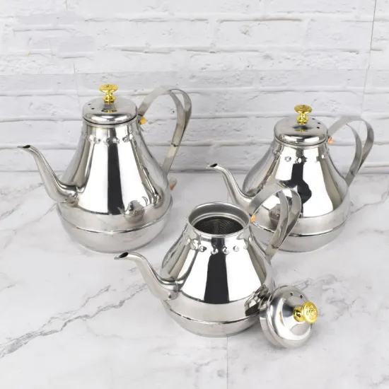 Stainless Steel Court-Spout Coffee Pot