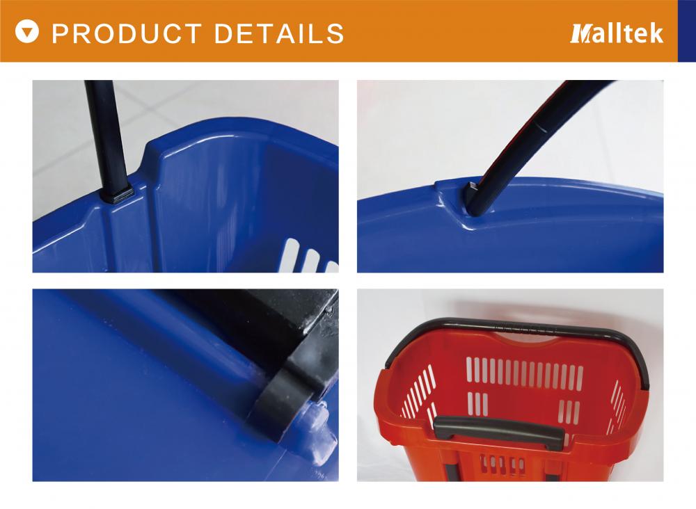 Supermarket plastic hand trolley shopping basket