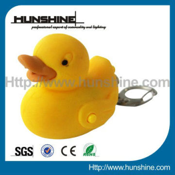 cute led duck light keychain with sound