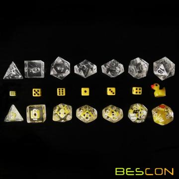 Bescon Novelty Polyhedral Dice Set YellowDuck, Yellow Duck RPG Dice set de 7