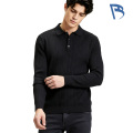 Suéter de punto tipo polo con canalé vertical para hombre