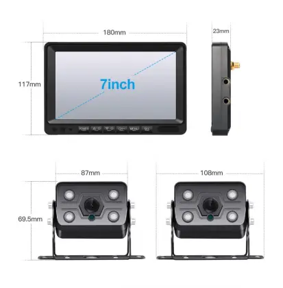 7 inch 1080P Wireless Truck Reversing Camera System