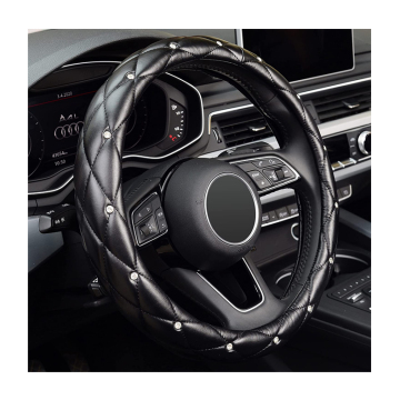 Sparkling Auto Accessories: Premium Car Rhinestone Crystal Bling Steering Wheel Covers in Durable PU Leather
