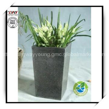 19.8 Inches Black Fiberstone Rectangular Flower Planter