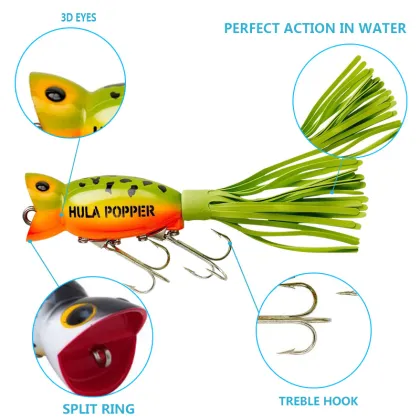 Wholesale Lifeslike Frog Poppers and Silicone Skirted Lures for Fishing