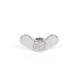 Polished stainless steel finger-tight butterfly nuts