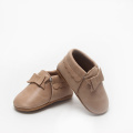 Soft Girls Bow Baby Moccasins