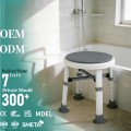 Taburete de baño ajustable con doble refuerzo para una ducha segura