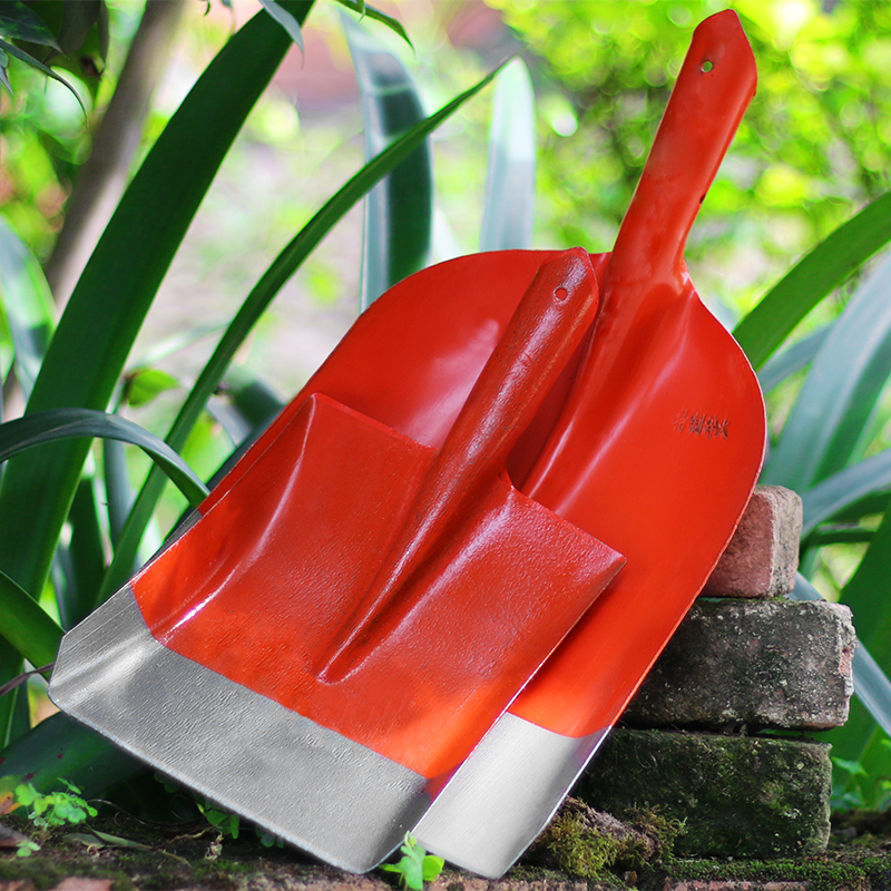 Multifunctional steel hand shovel agricultural excavating soil spade outdoor garden tool household wooden handle shovel