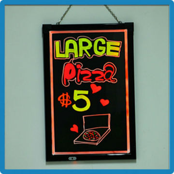 Hot sale erasable flashing li-battery inside led writing menu board for advertising