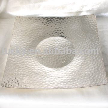 Hammered  Silverware- Up warping Square Plate