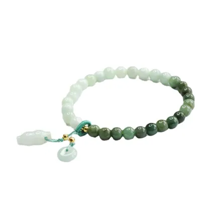 Handcrafted Natural Jade Bracelet: A Fashionable Gemstone Accessory Inspired by Myanmar Green Jade