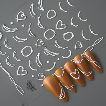 Leidankou 3D Crystal Diamond Heart Nail Stickers for DIY Manicure Art