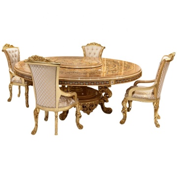 Fabriqué en Chine Table à manger à manger en bois massif de luxe de style européen