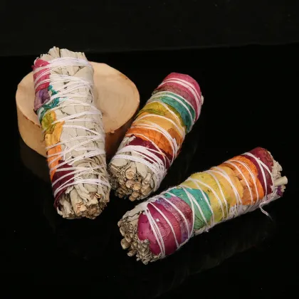 Hot Selling 7 Chakras Flower Sage Smudge Sticks with White Sage Bundle