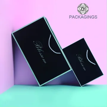 Matt black square bottom gift paper bag