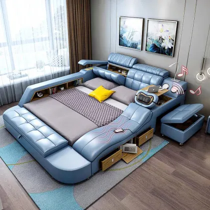 Multifunctional King Size Tatami Massage Storage Bed