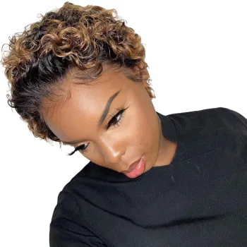 SPARK Factory Wholesale Short Human Hair Wigs Short Pixie Cut Lace Wig Cheap Pixie Curls Short Wigs For Black Women
