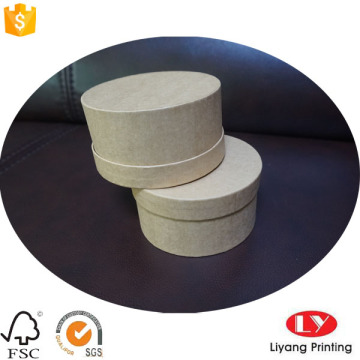 Recyclable Brown Kraft Round Box with Lid