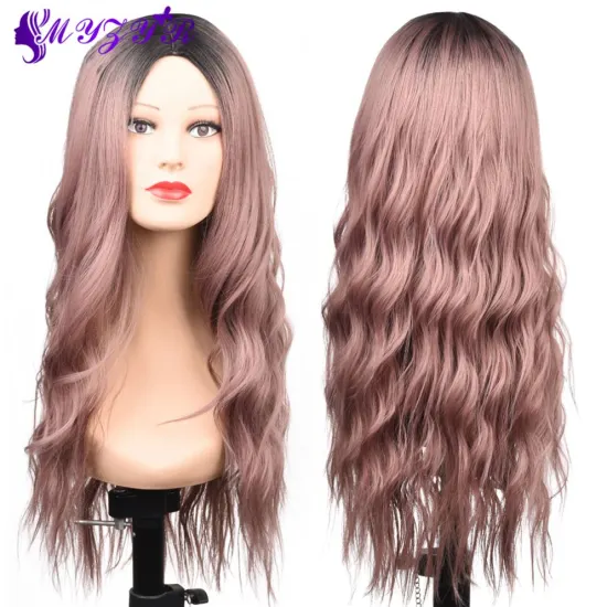Long Blonde Water Body Wave Synthetic Wigs With Bangs Fake Hair For Women Natural Lolita Wig Cosplay Hair Wigs
