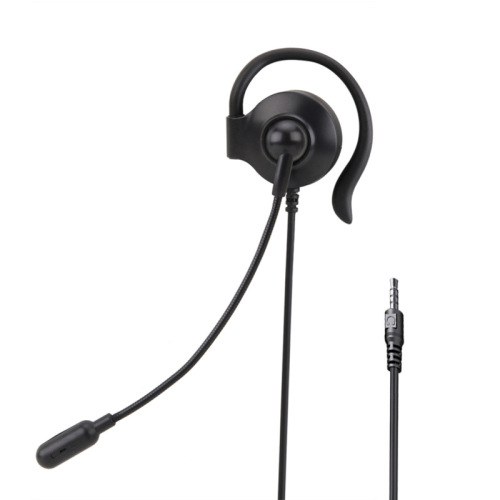 Partihandel Mono Phone Earhook 3,5 mm USB -trådkontrollhuvudset