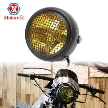 RTS Cafe Racer 5.75 Inch Retro 12V 35W Headlight Grille for Bobber and Cruiser Motorcycles