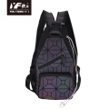 Custom lingge luminous reflective cross body chest bag waterproof holographic fashion geometric PU leather outdoor waterproof