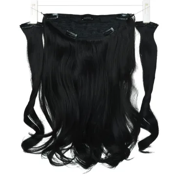 Best Price Clip in One Piece Hair Extension Wavy Ombre Black Invisible Wire Fish Line Hair Synthetic Hair Extensions